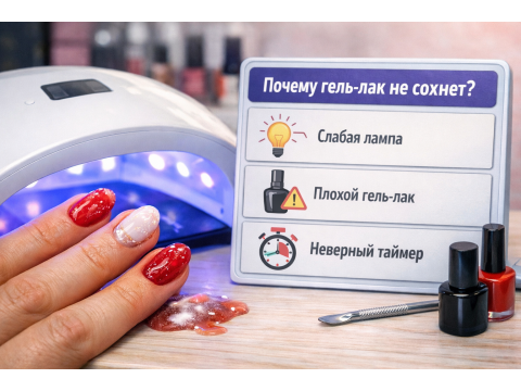 Почему гель-лак не сохнет в лампе: 7 причин и что делать мастеру